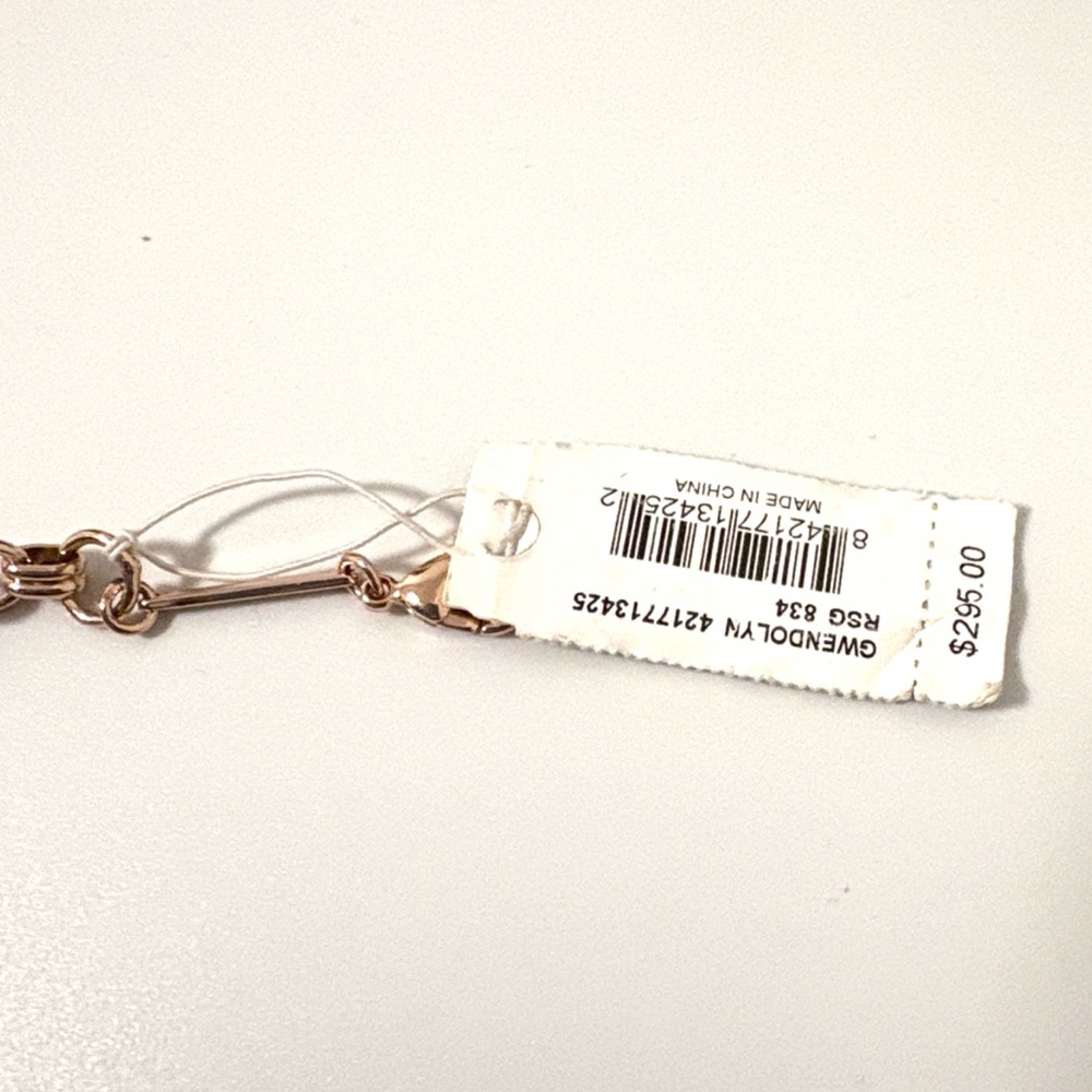 NWT [Kendra Scott] Gwendolyn Statement Necklace, Rose Gold & Peach Illusion - Picture 6 of 11